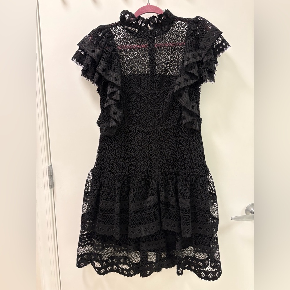 Anine Bing Penelope Lace Ruffle Teired Mini Dress Size M NWT - Picture 8 of 16